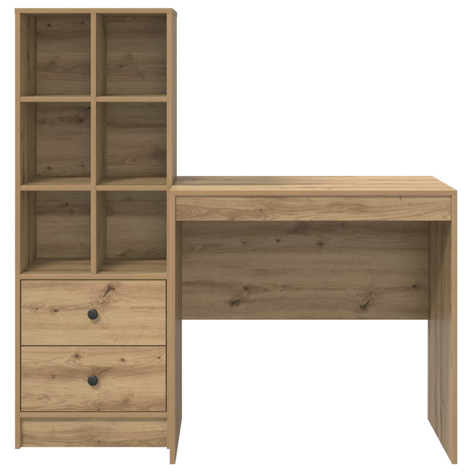Schreibtisch mit Schubladen mit Regal 2 pcs Artisan-Eiche