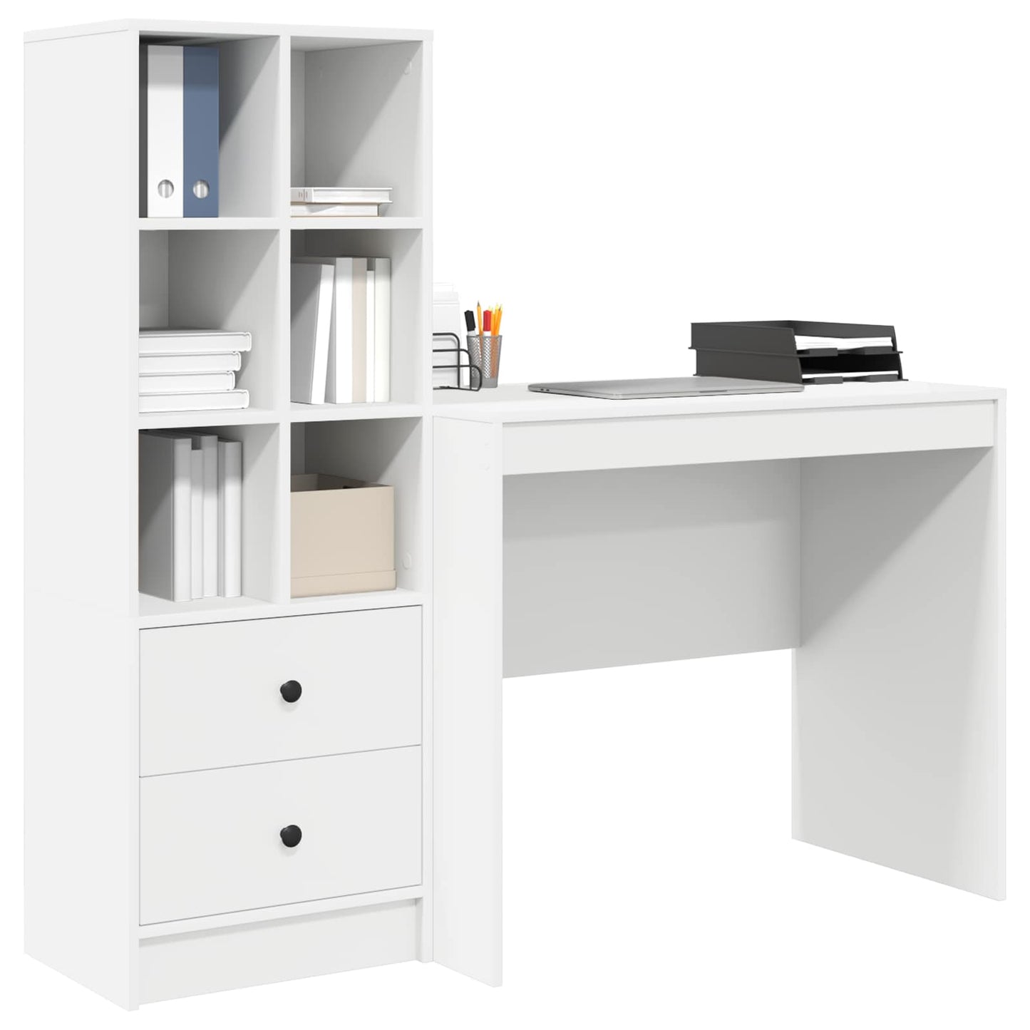 Schreibtisch Weiß 135,5 x 50 x 127 cm 2 stk.