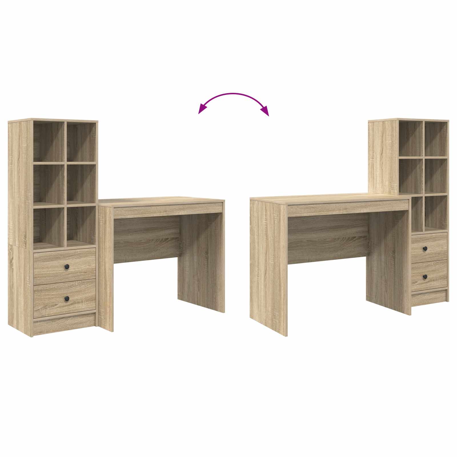 Schreibtisch Sonoma-Eiche 135,5 x 50 x 127 cm 2 stk.