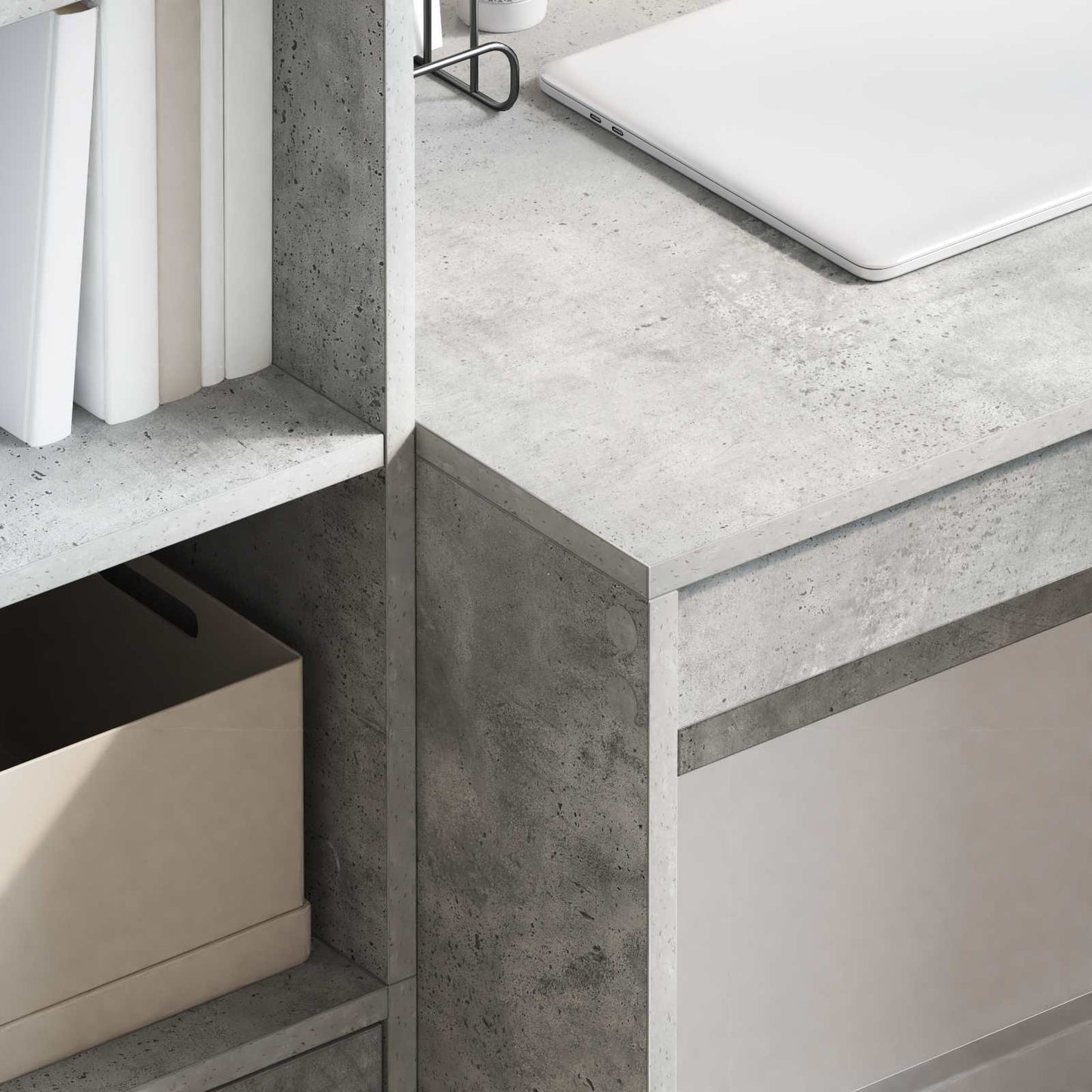 Schreibtisch Beton Grau 135,5 x 50 x 127 cm 2 stk.