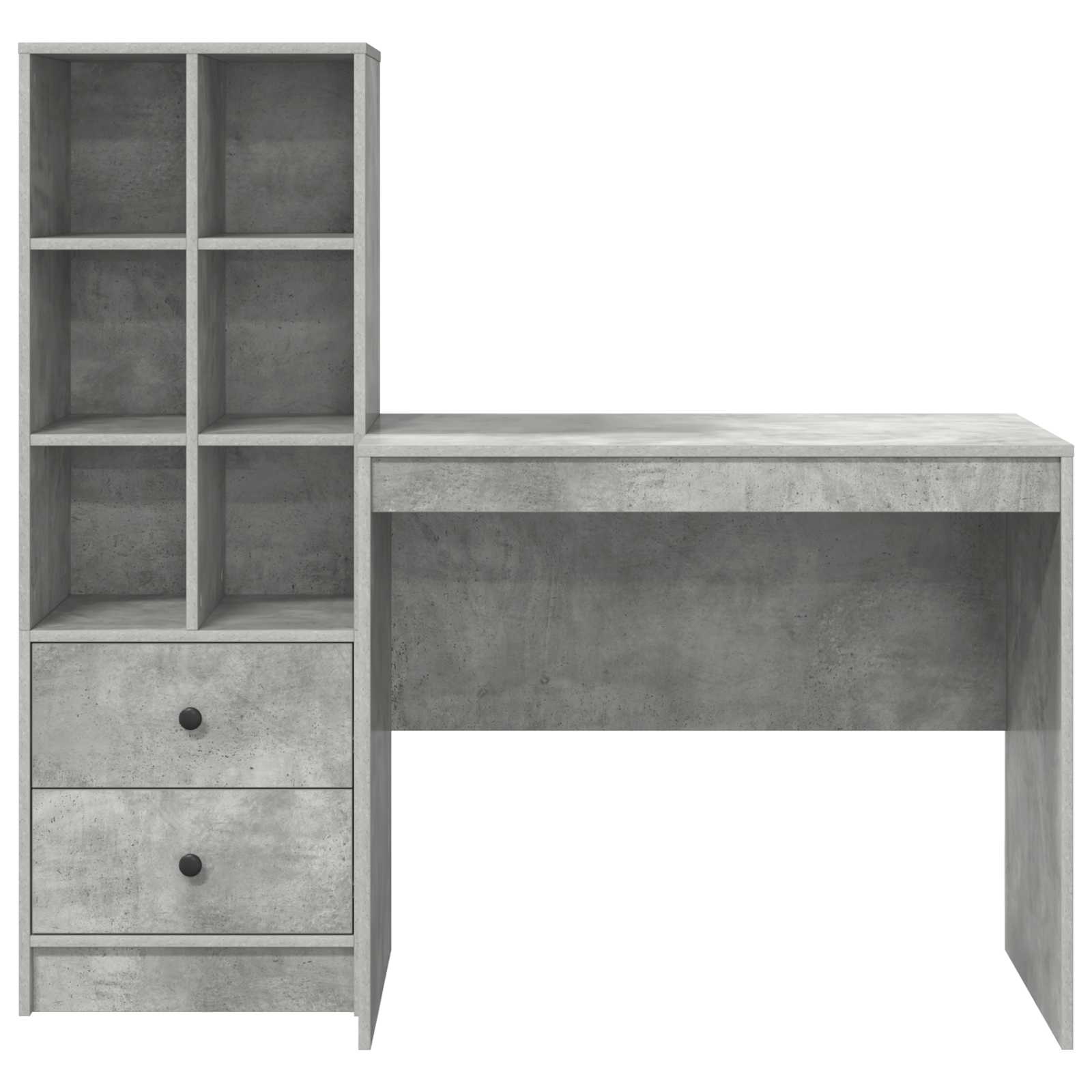 Schreibtisch Beton Grau 135,5 x 50 x 127 cm 2 stk.