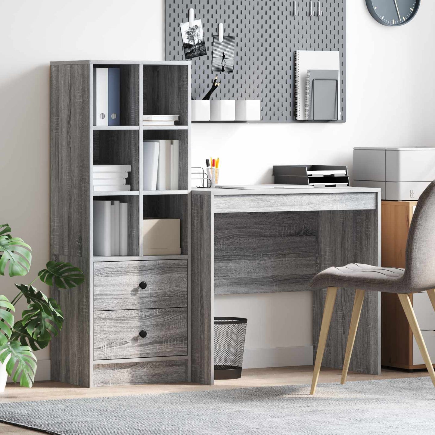 Schreibtisch Graues Sonoma 135,5 x 50 x 127 cm 2 stk.