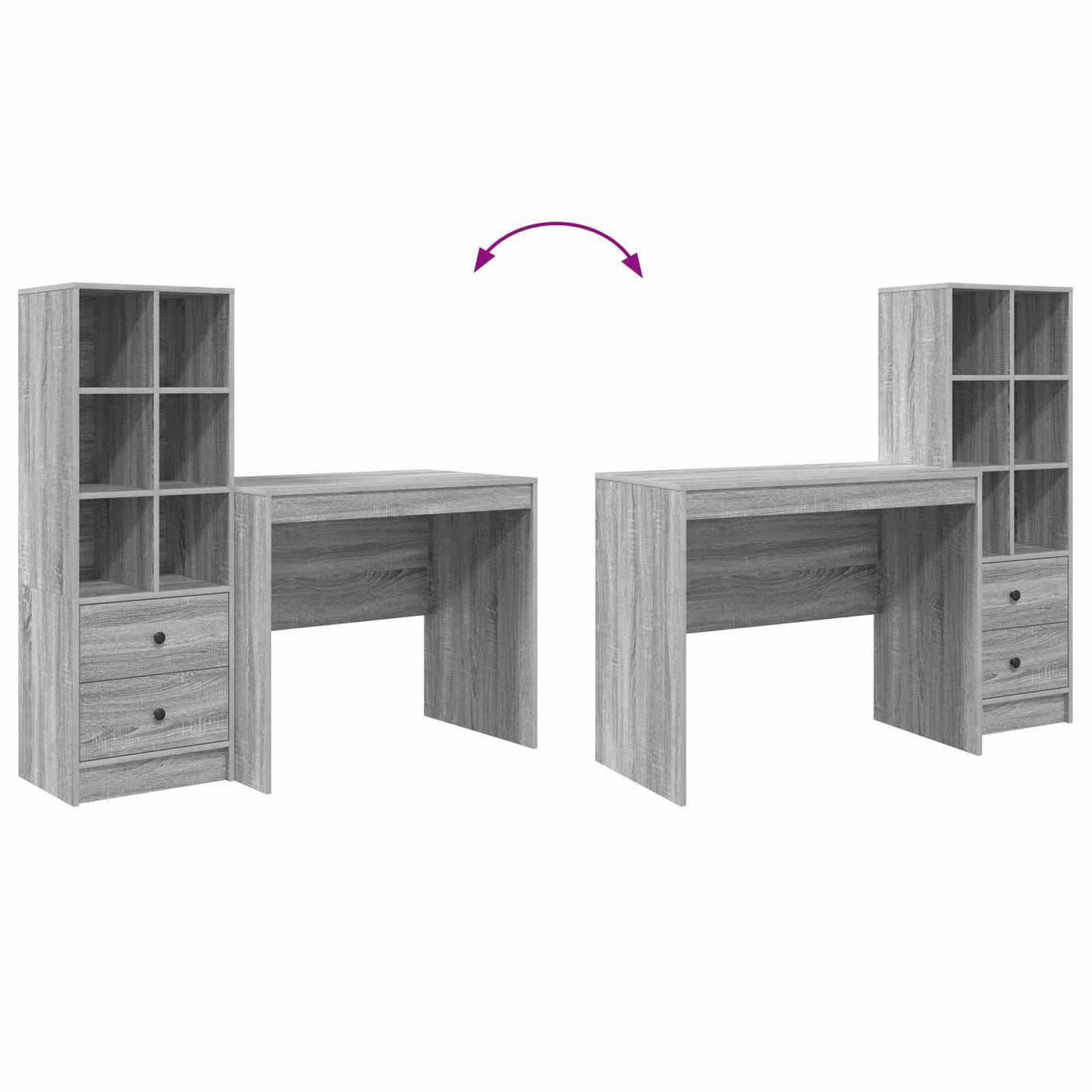 Schreibtisch Graues Sonoma 135,5 x 50 x 127 cm 2 stk.