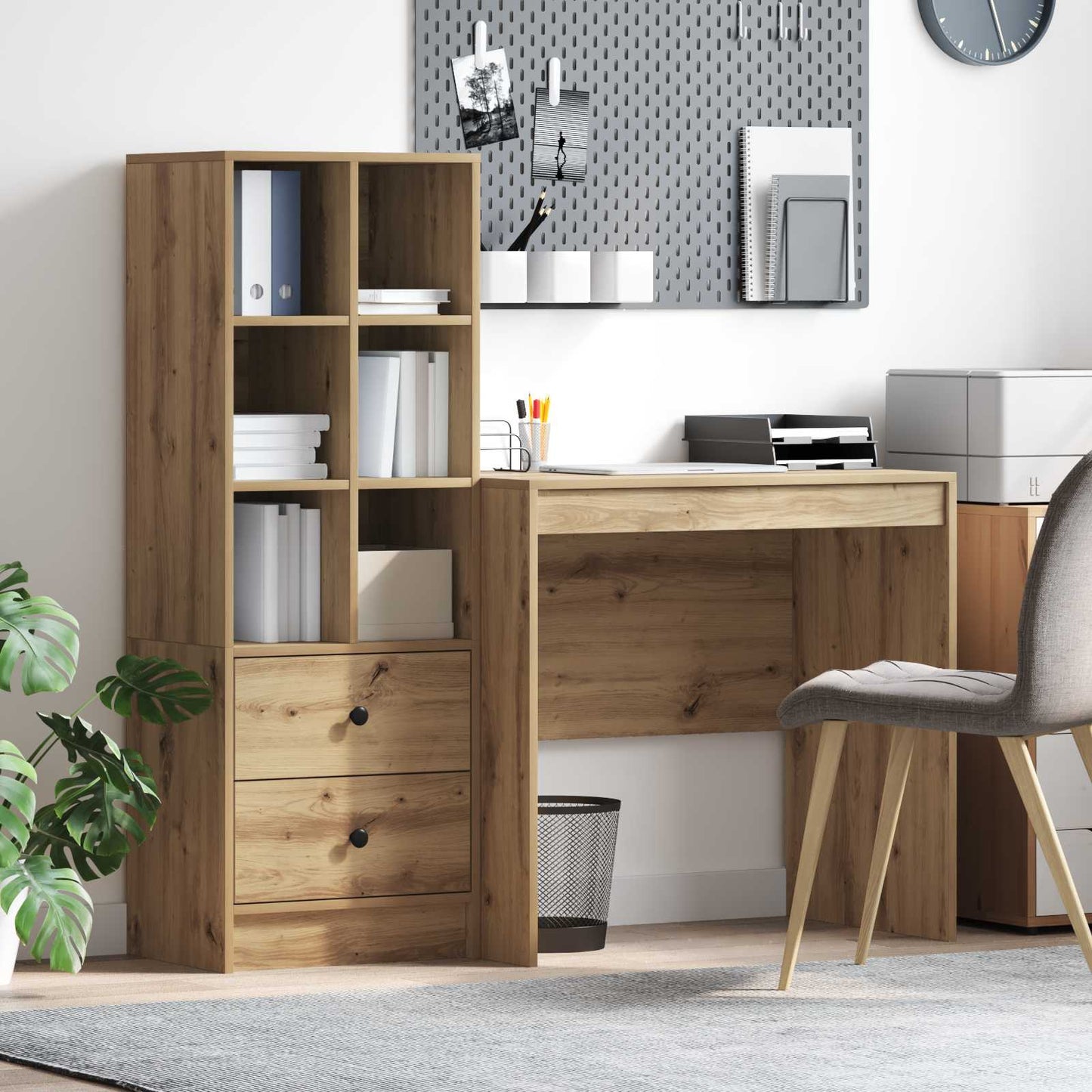 Schreibtisch Artisan-Eiche 135,5 x 50 x 127 cm 2 Stk.