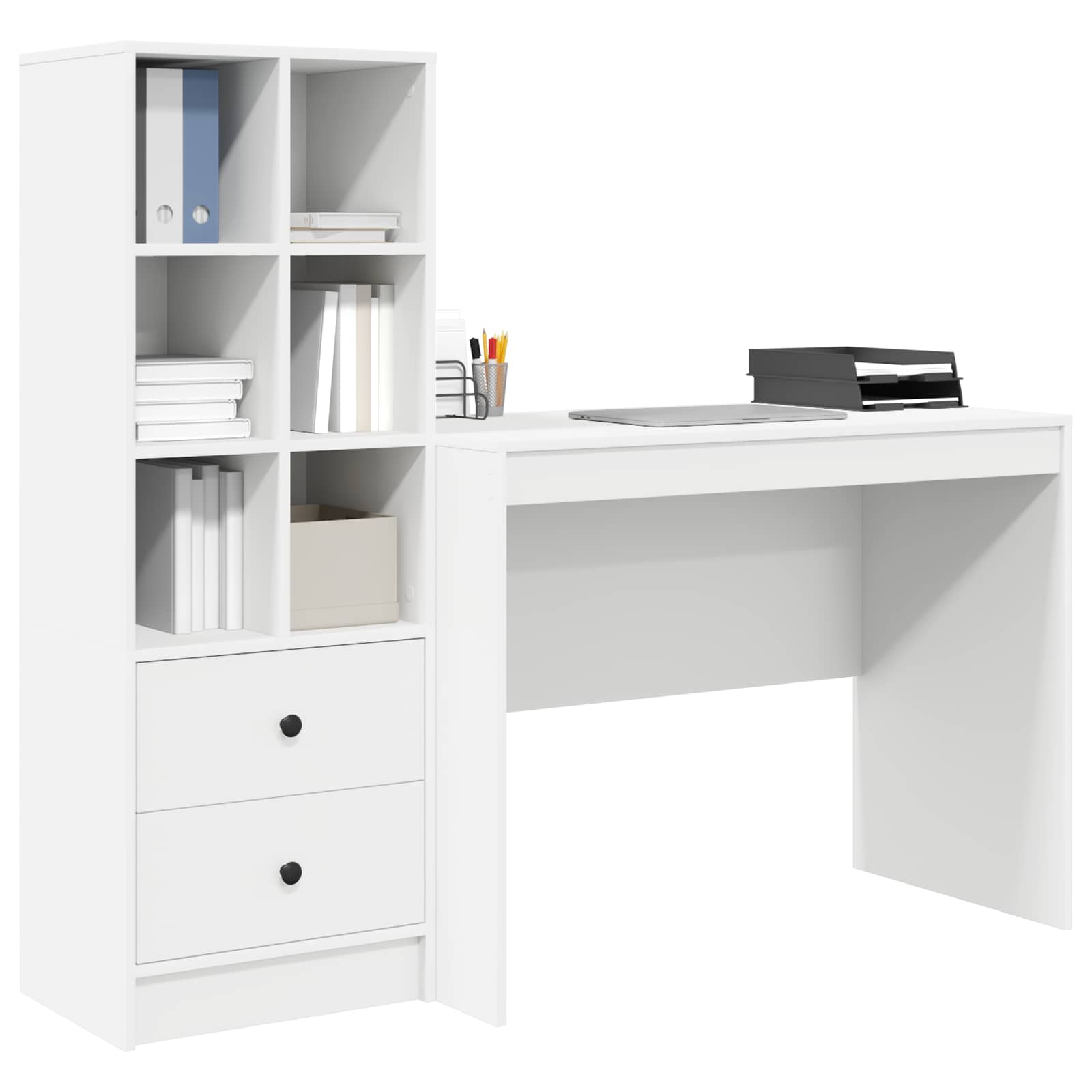 Schreibtisch Weiß 145.5 x 50 x 127 cm 2 stk.
