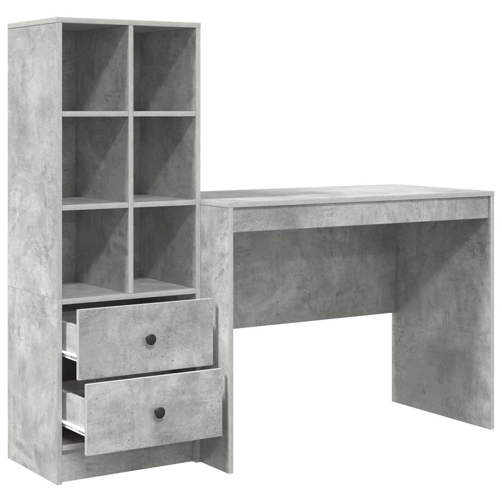 Schreibtisch Beton Grau 145.5 x 50 x 127 cm 2 stk.