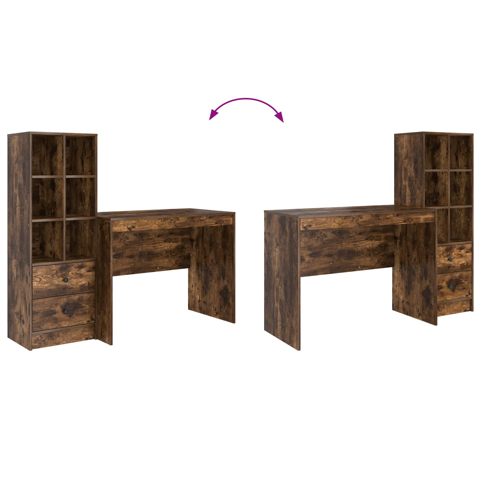 Schreibtisch Geräucherte Eiche 145.5 x 50 x 127 cm 2 stk.