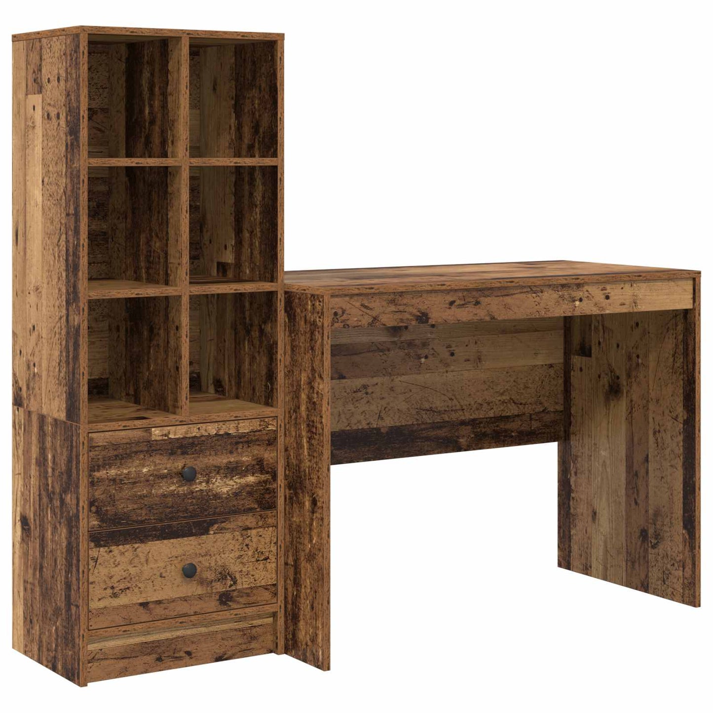 Schreibtisch mit Schubladen 2 pcs Altholz