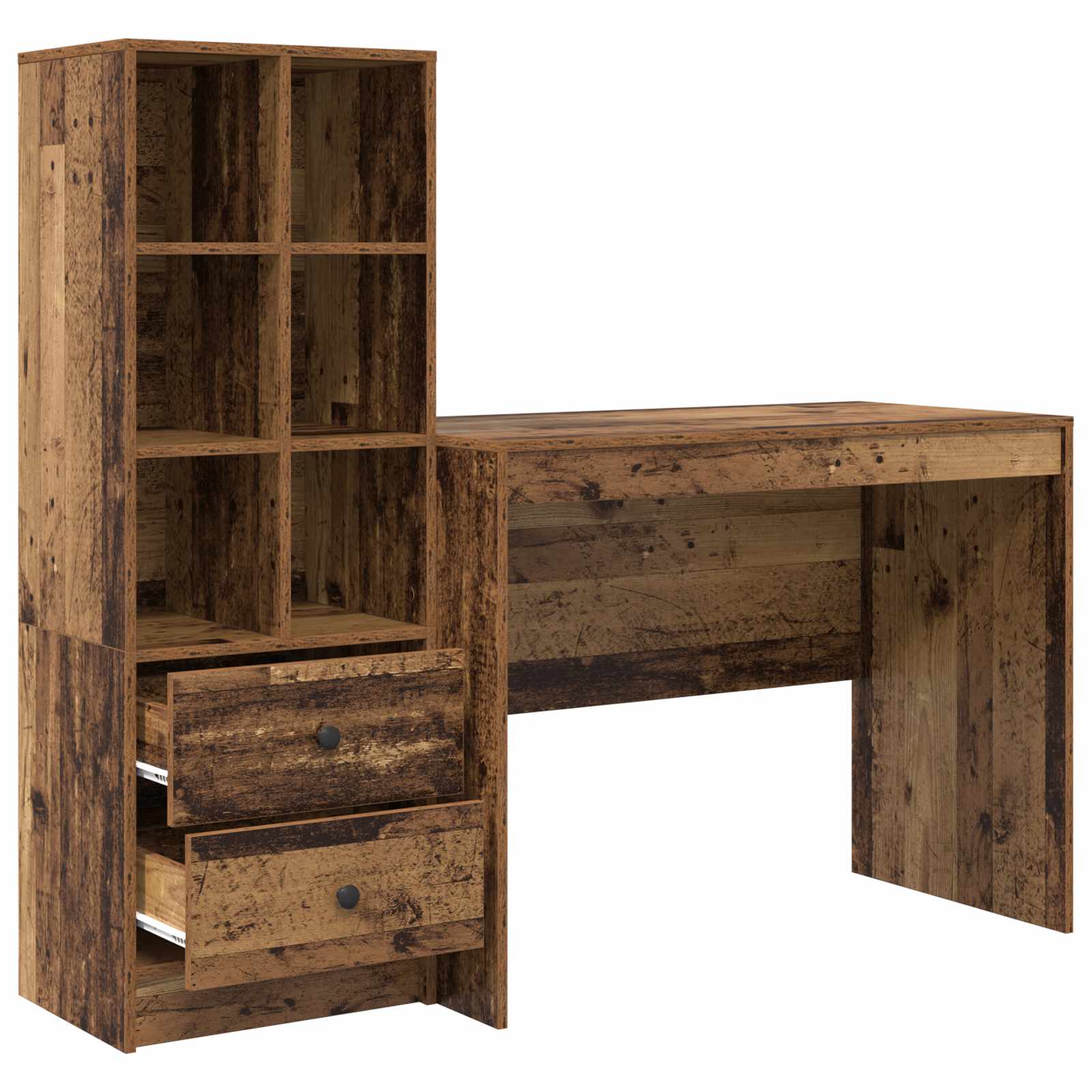 Schreibtisch mit Schubladen 2 pcs Altholz