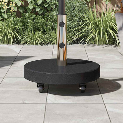 Sonnenschirmständer 30kg Schwarz Granit und Edelstahl Rund