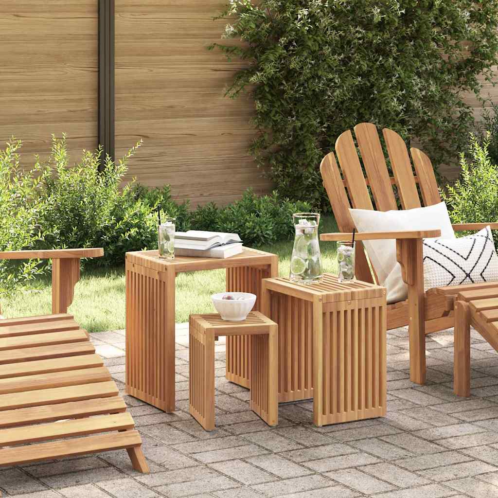 Garten-Beistelltisch 3 stk. Braun 33 x 44,5 x 51 cm
