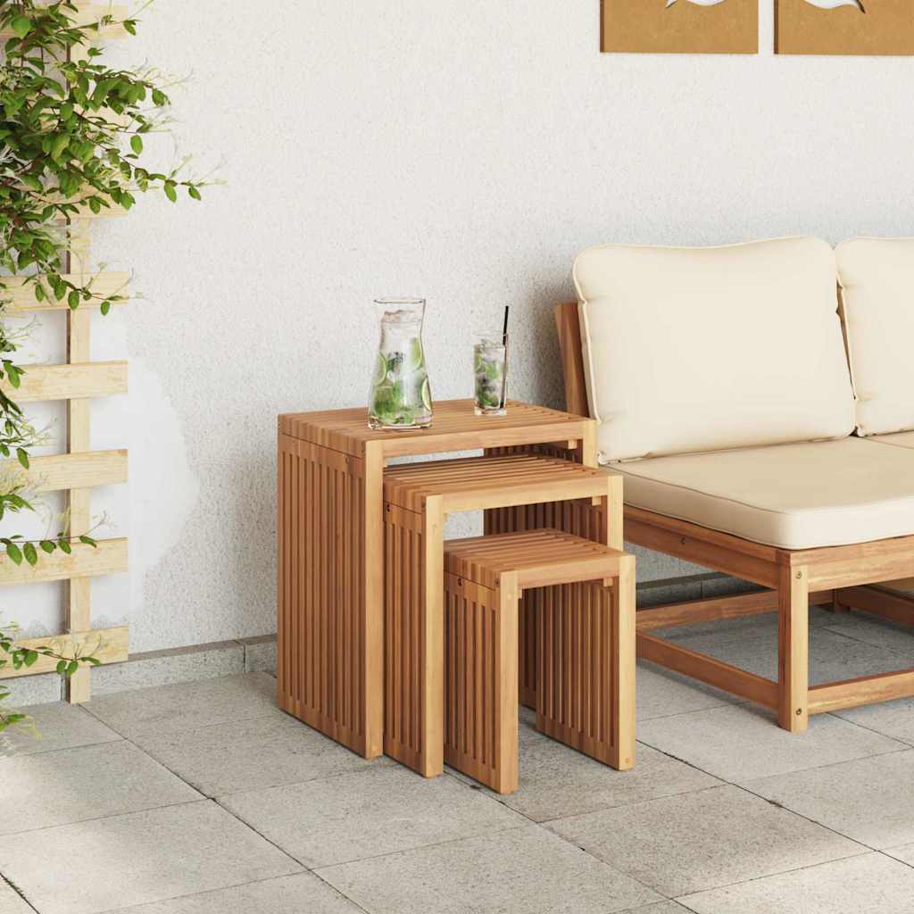 Garten-Beistelltisch 3 stk. Braun 33 x 44,5 x 51 cm