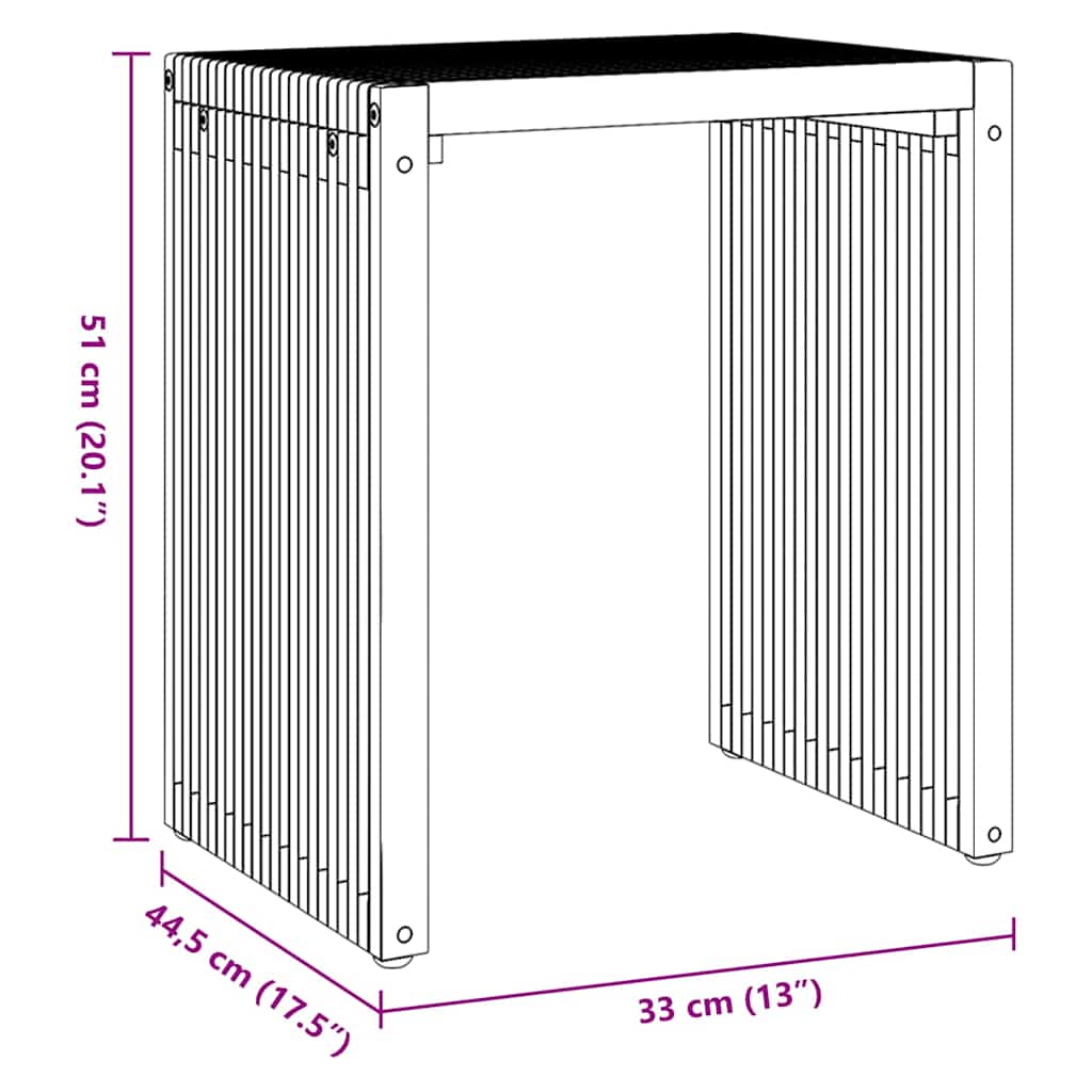Garten-Beistelltisch 3 stk. Braun 33 x 44,5 x 51 cm