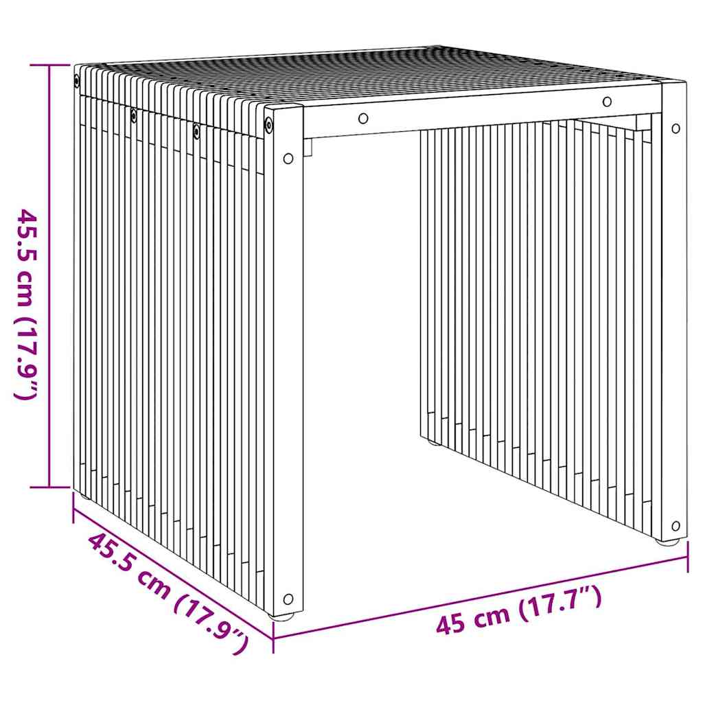 Garten-Beistelltisch Braun 45 x 45,5 x 45,5 cm Massivholz Teak