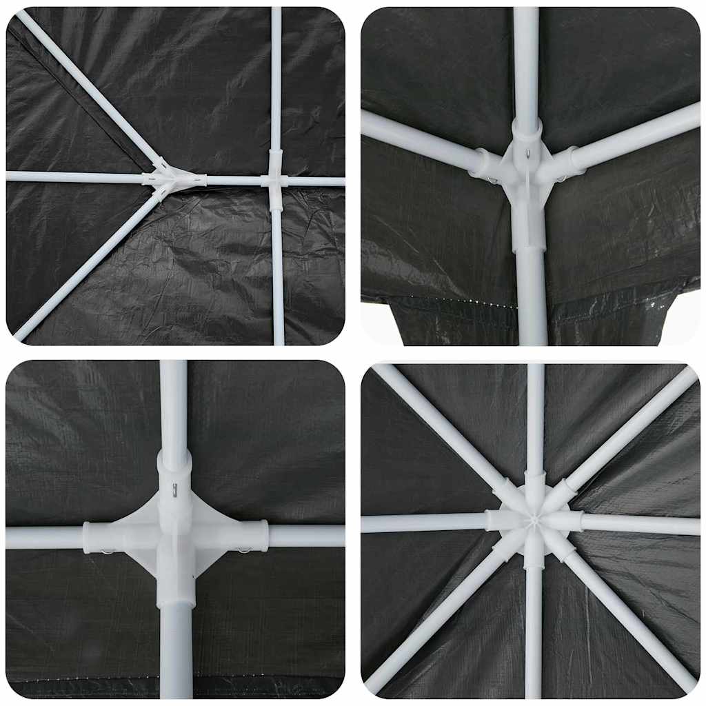 Party-Zelt Anthrazit 400 x 400 x 266 cm Polyethylen und Stahl