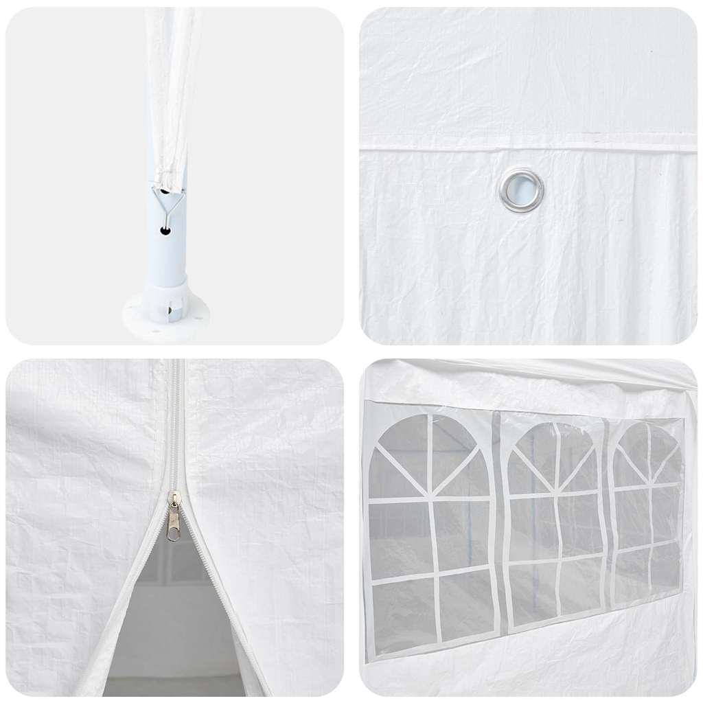 Party-Zelt Weiß 400 x 400 x 266 cm Polyester und Stahl