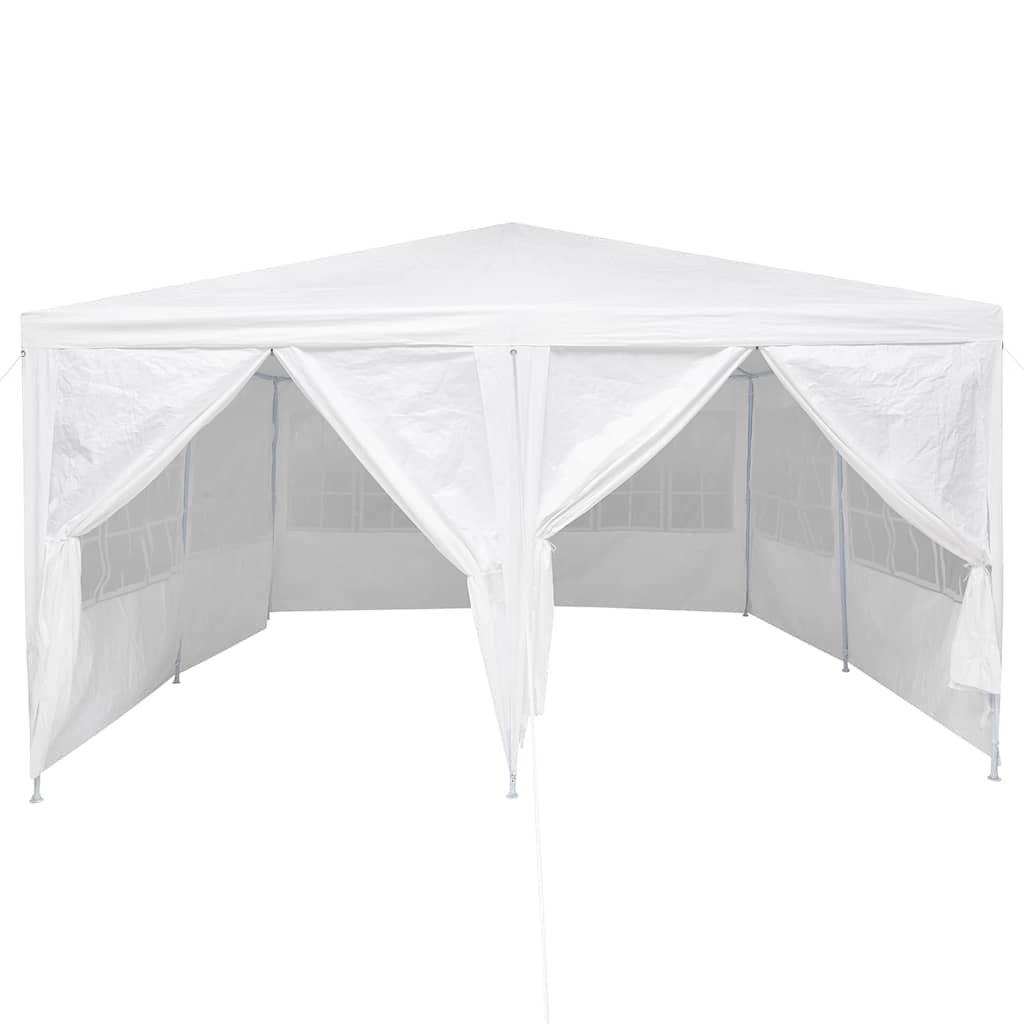 Party-Zelt Weiß 400 x 400 x 266 cm Polyester und Stahl