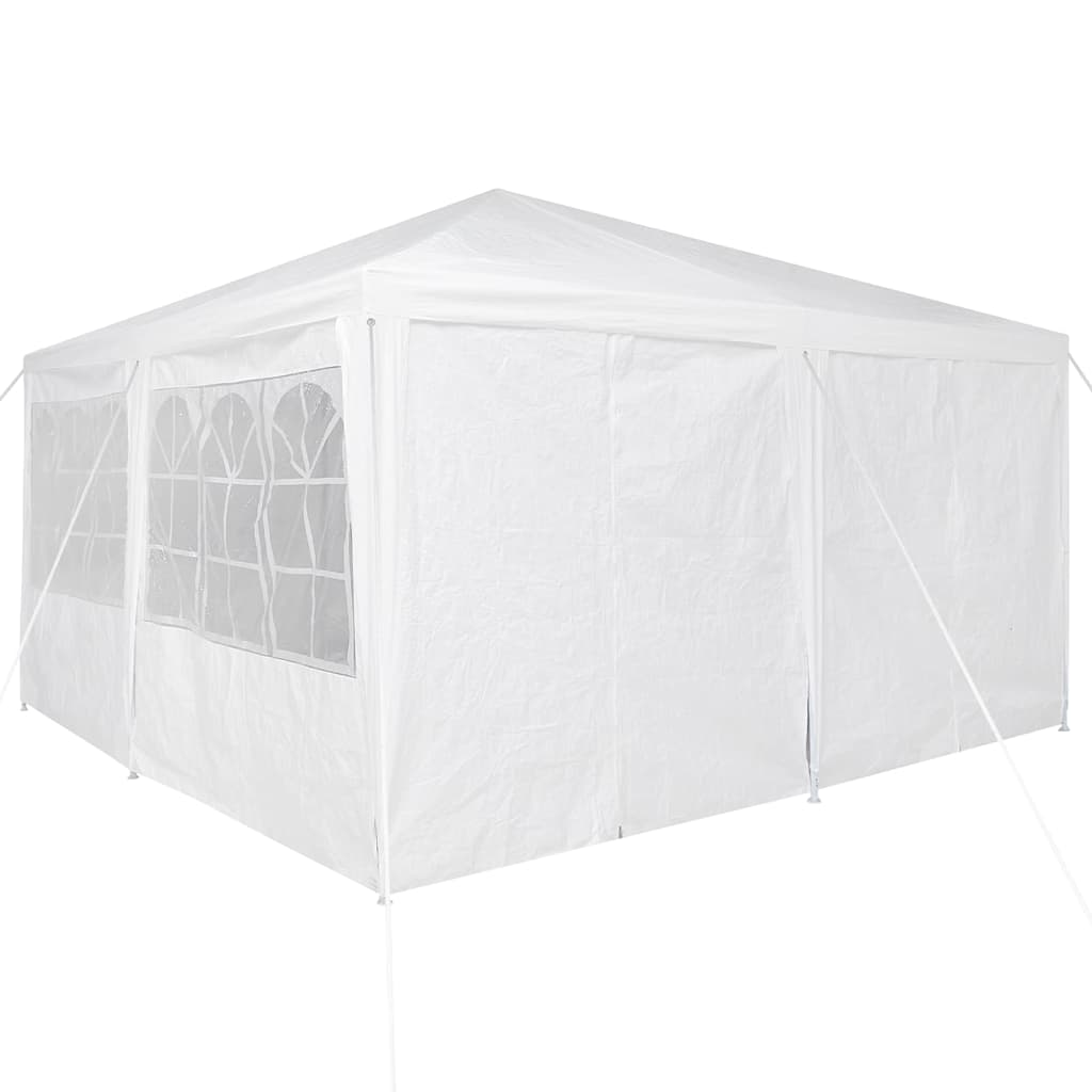 Party-Zelt Weiß 400 x 400 x 266 cm Polyester und Stahl