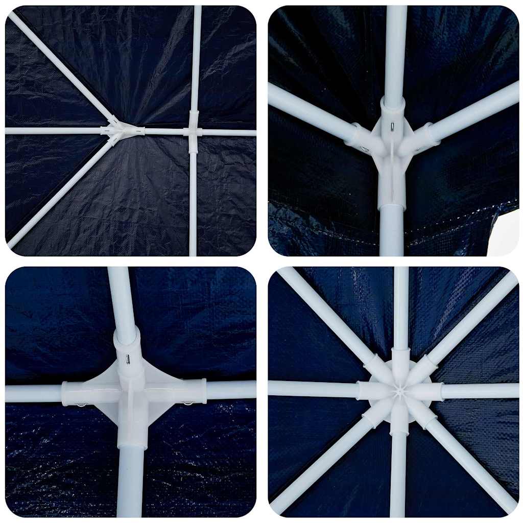 Party-Zelt Blau und Weiß 400 x 400 x 266 cm Polyester und Stahl