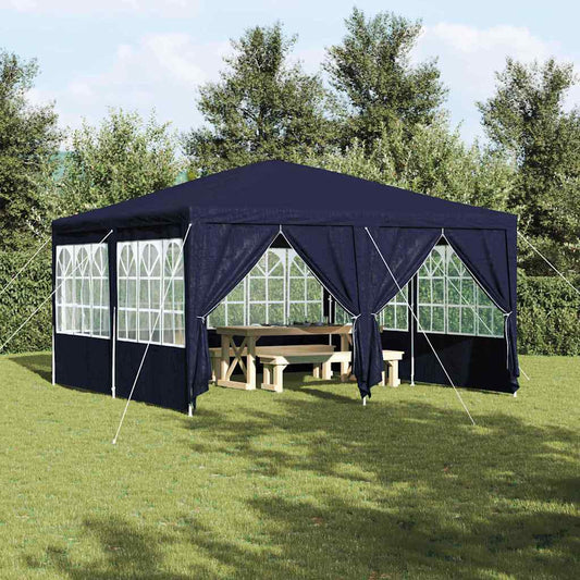 Party-Zelt Blau und Weiß 400 x 400 x 266 cm Polyester und Stahl