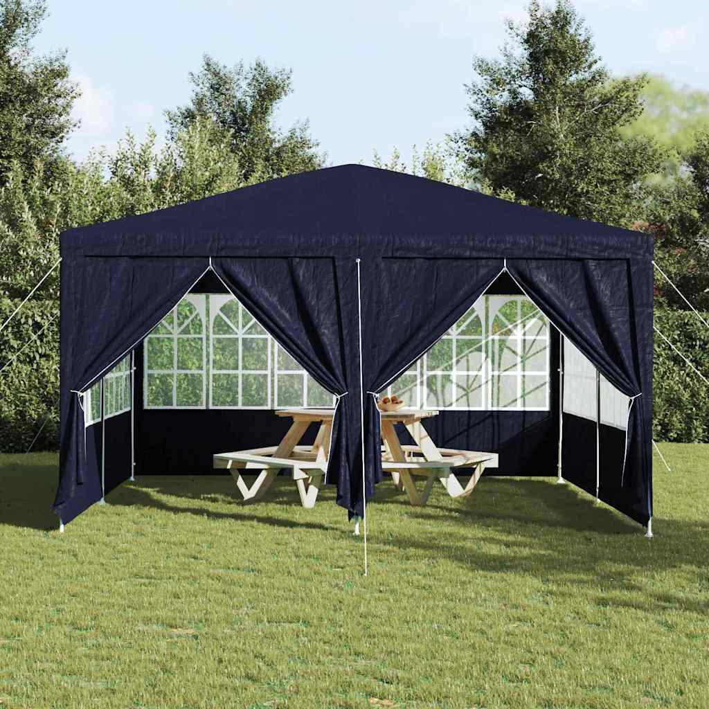 Party-Zelt Blau und Weiß 400 x 400 x 266 cm Polyester und Stahl
