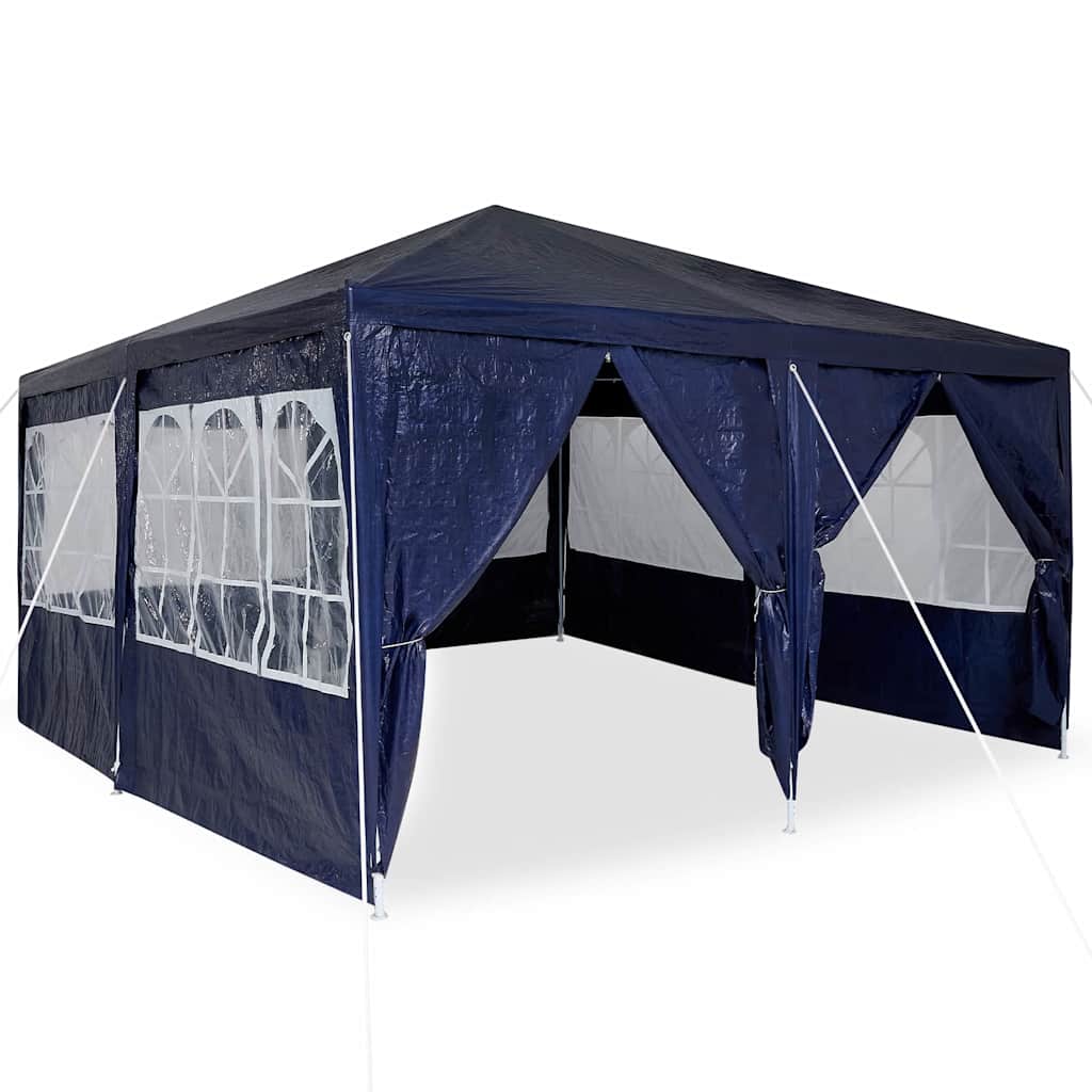 Party-Zelt Blau und Weiß 400 x 400 x 266 cm Polyester und Stahl