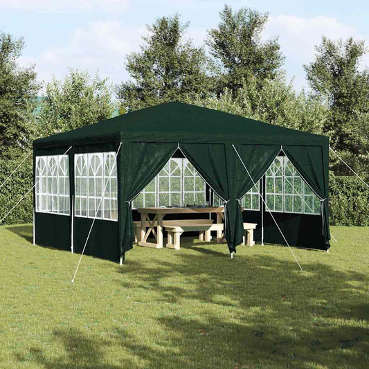 Party-Zelt Grün und Weiß 400 x 400 x 266 cm Polyester und Stahl