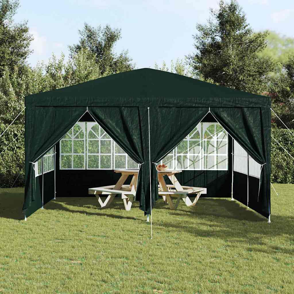 Party-Zelt Grün und Weiß 400 x 400 x 266 cm Polyester und Stahl