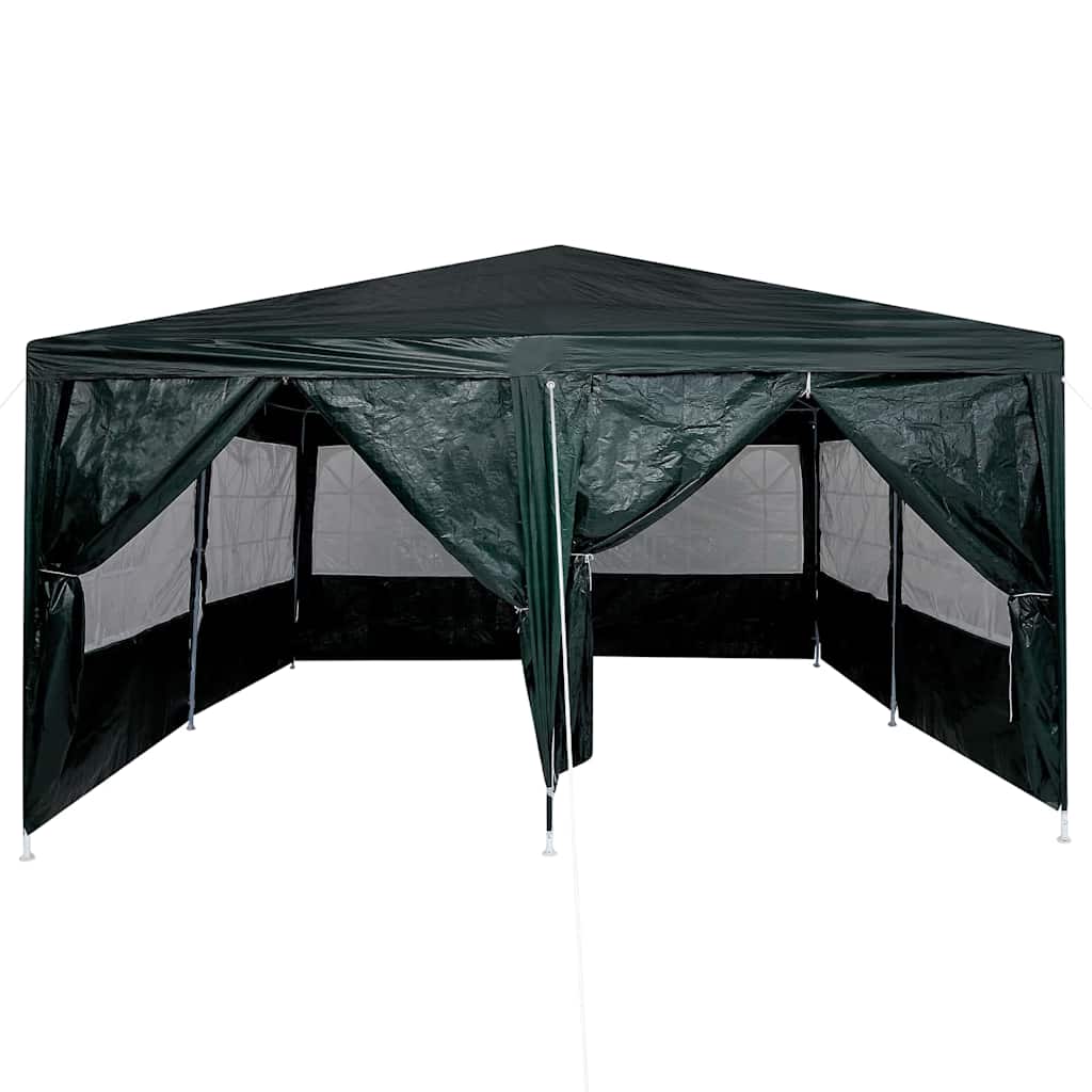 Party-Zelt Grün und Weiß 400 x 400 x 266 cm Polyester und Stahl