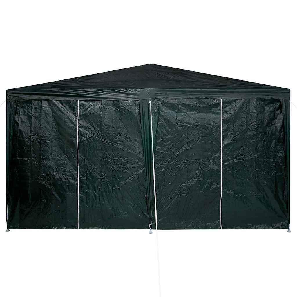 Party-Zelt Grün und Weiß 400 x 400 x 266 cm Polyester und Stahl