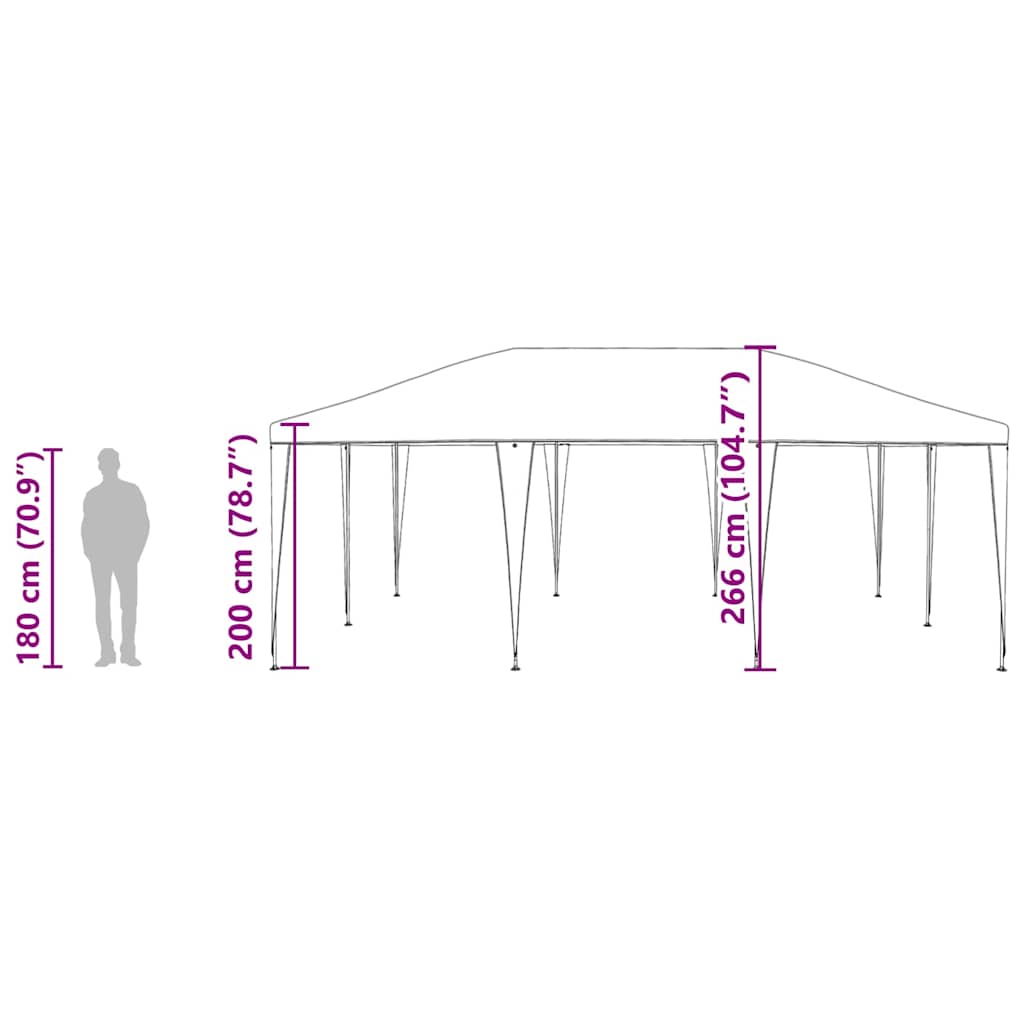 Party-Zelt Anthrazit 600 x 400 x 266 cm Polyethylen und Stahl