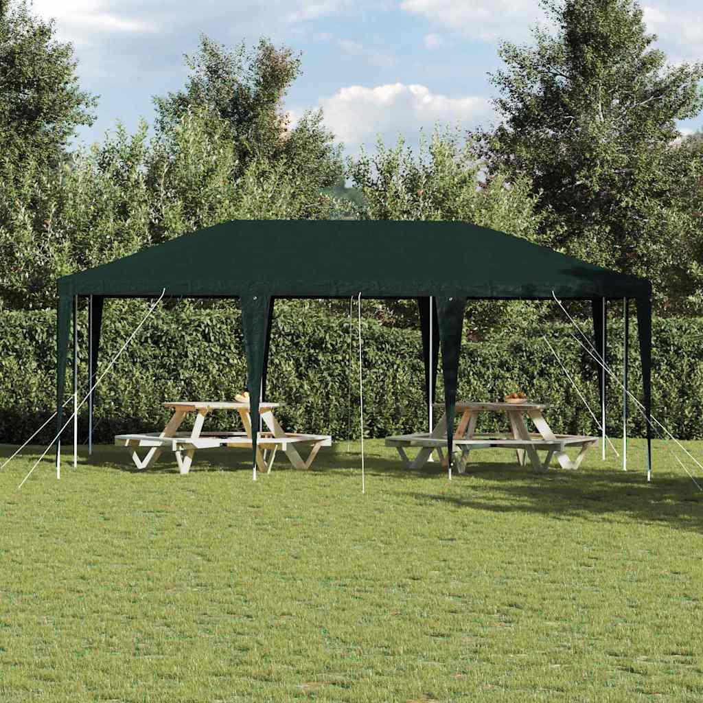 Party-Zelt Grün und Weiß 600 x 400 x 266 cm Polyester und Stahl