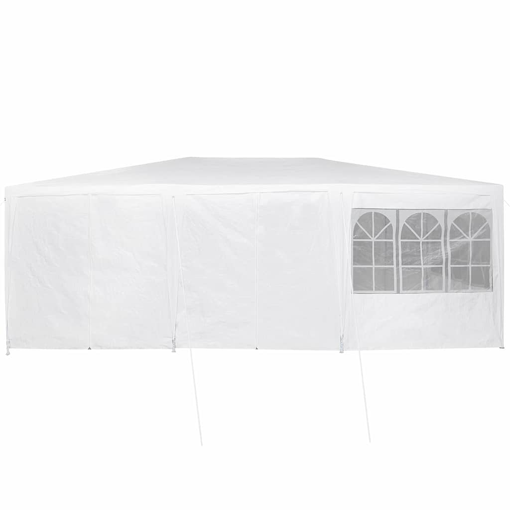 Tente de réception avec 10 parois latérales en PE blanc 6x4 m