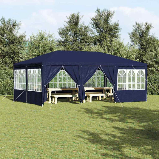 Party-Zelt Blau und Weiß 600 x 400 x 266 cm Polyester und Stahl
