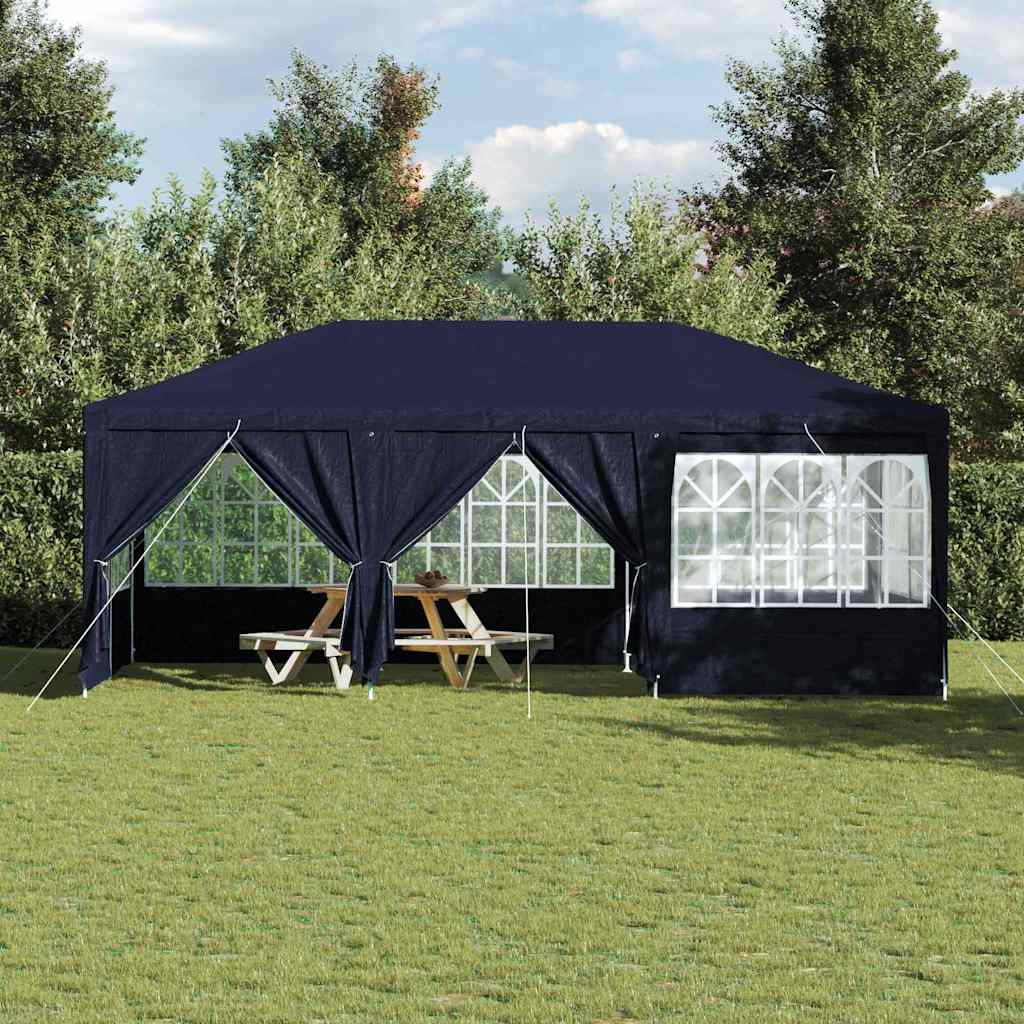 Party-Zelt Blau und Weiß 600 x 400 x 266 cm Polyester und Stahl