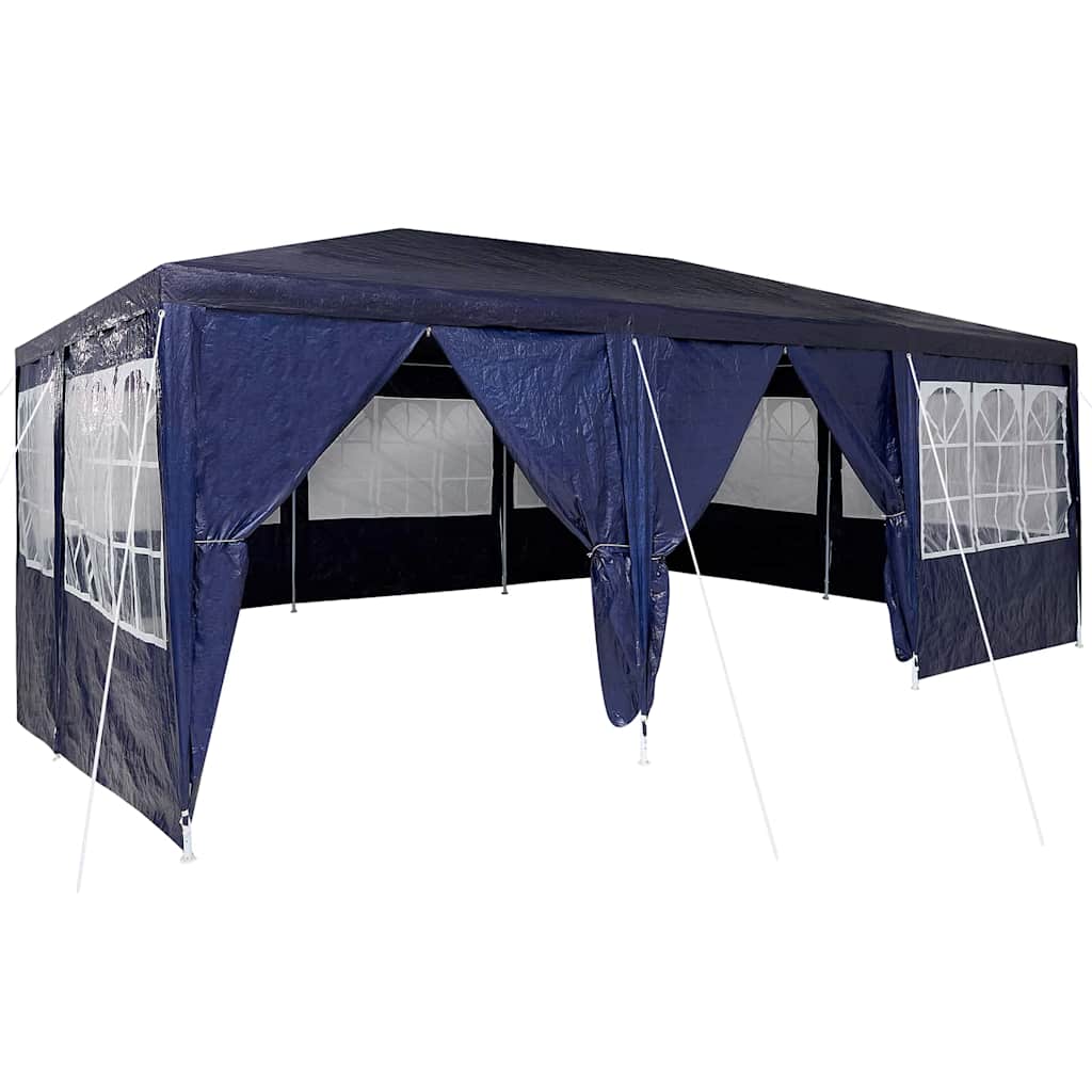 Party-Zelt Blau und Weiß 600 x 400 x 266 cm Polyester und Stahl