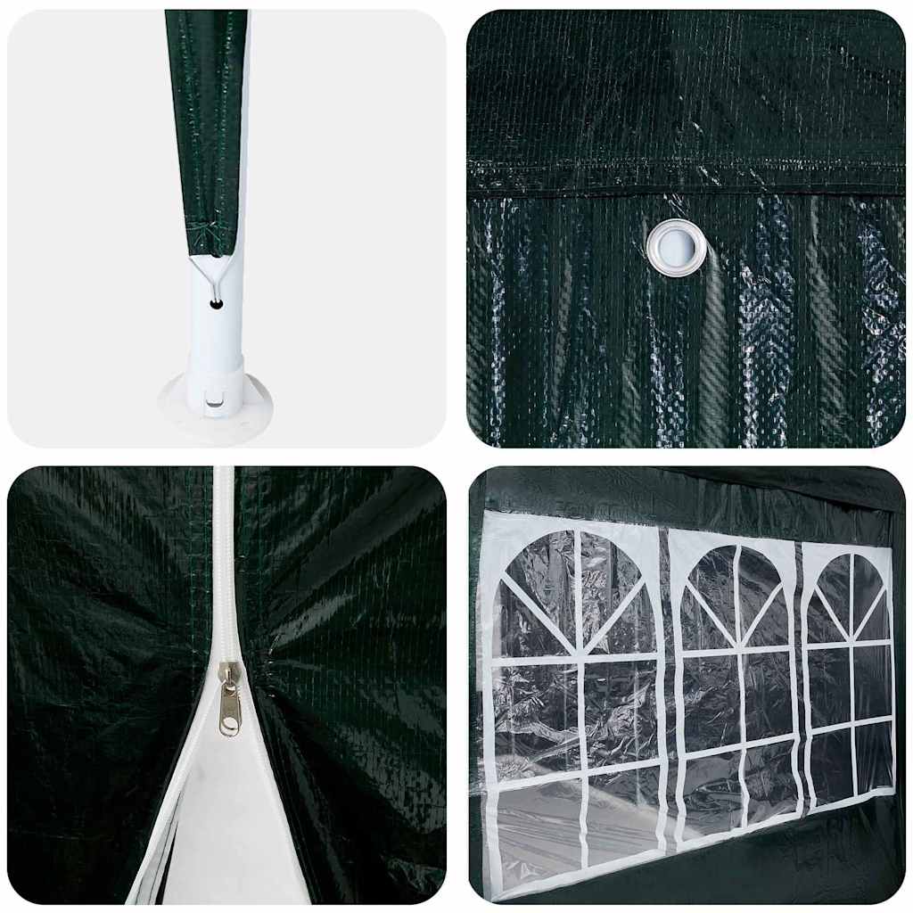 Party-Zelt Grün und Weiß 600 x 400 x 266 cm Polyester und Stahl