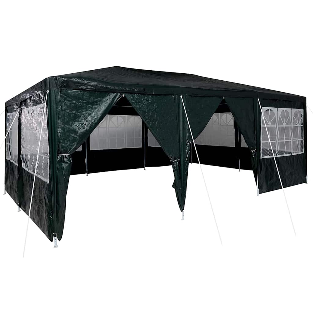 Party-Zelt Grün und Weiß 600 x 400 x 266 cm Polyester und Stahl
