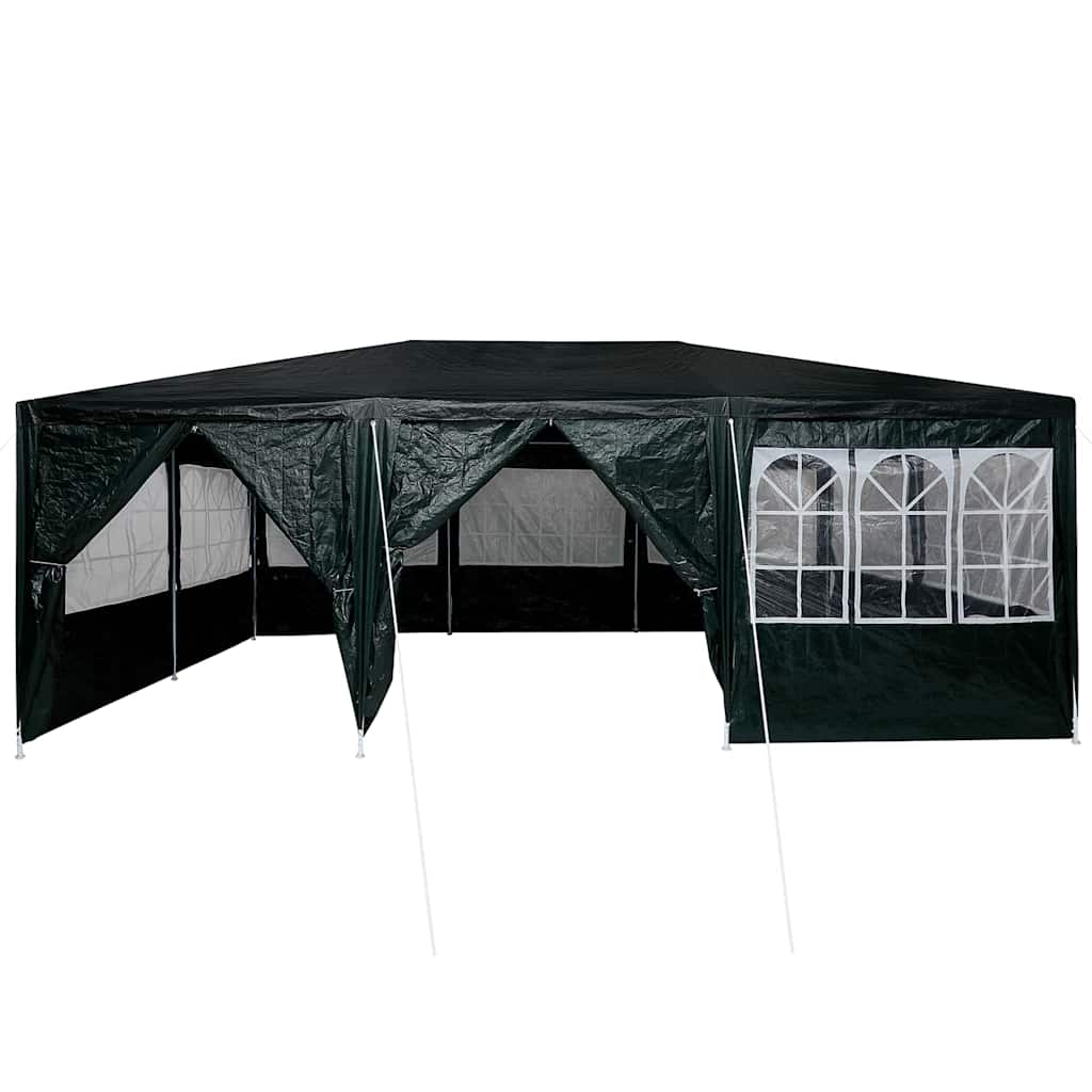 Party-Zelt Grün und Weiß 600 x 400 x 266 cm Polyester und Stahl