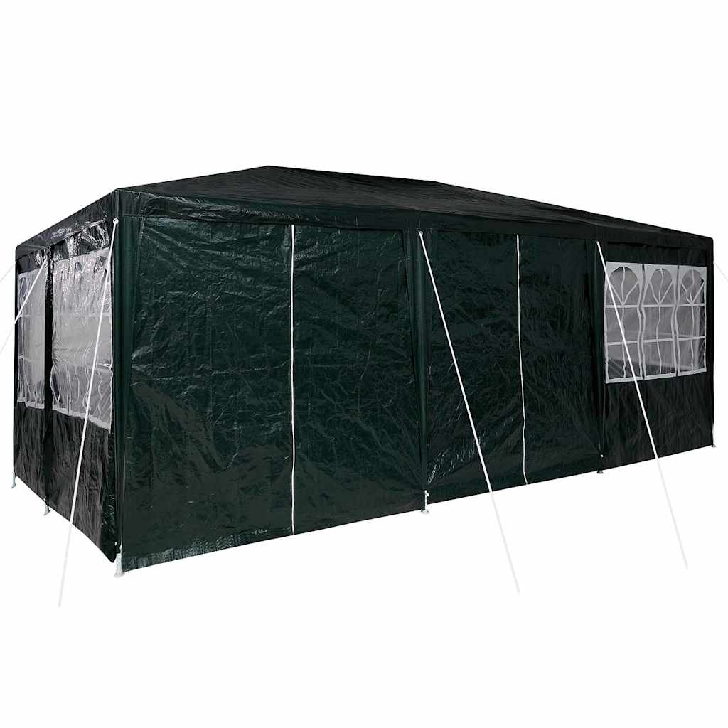Party-Zelt Grün und Weiß 600 x 400 x 266 cm Polyester und Stahl