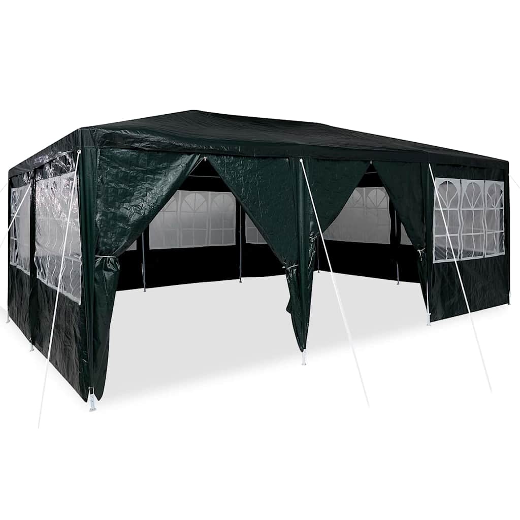 Party-Zelt Grün und Weiß 600 x 400 x 266 cm Polyester und Stahl
