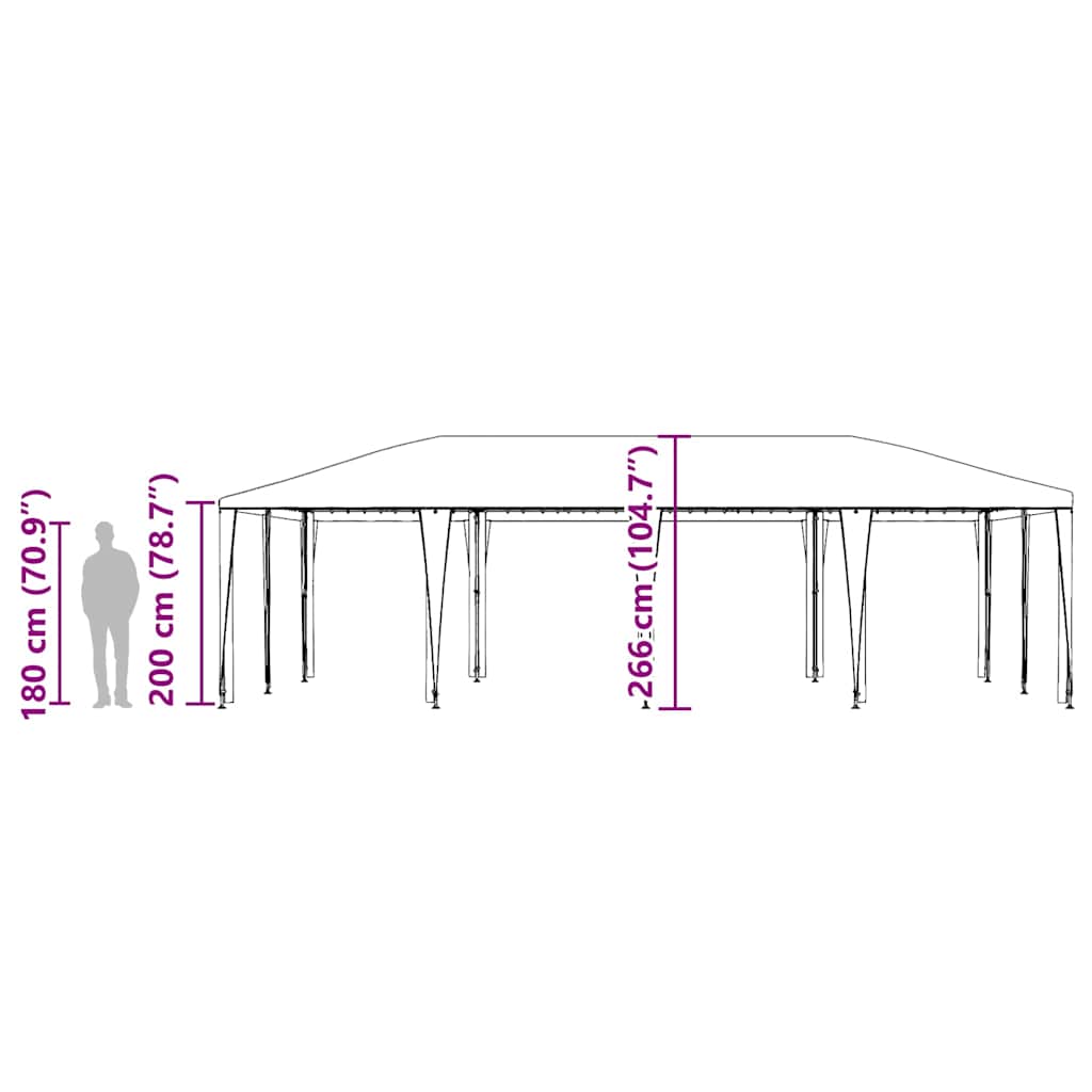 Party-Zelt Anthrazit 800 x 400 x 266 cm Polyethylen und Stahl