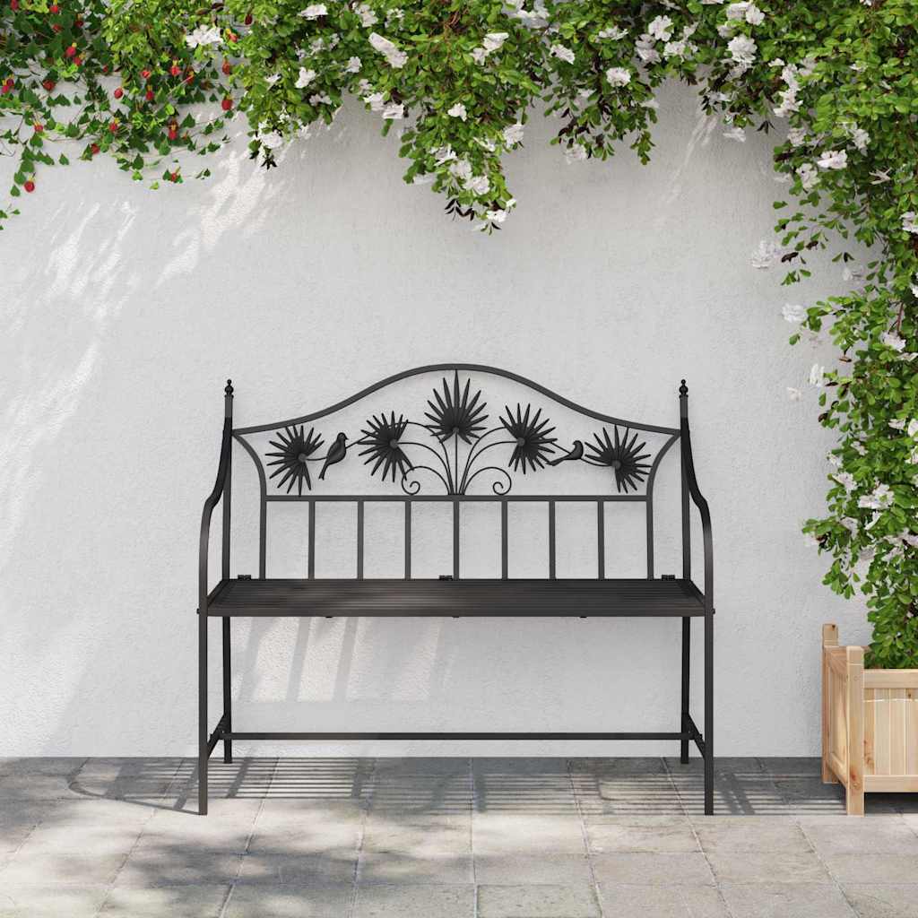 Gartenbank Schwarz 104 x 52,5 x 89 cm Stahl