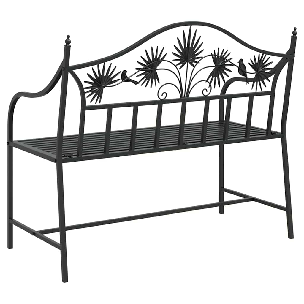 Gartenbank Schwarz 104 x 52,5 x 89 cm Stahl