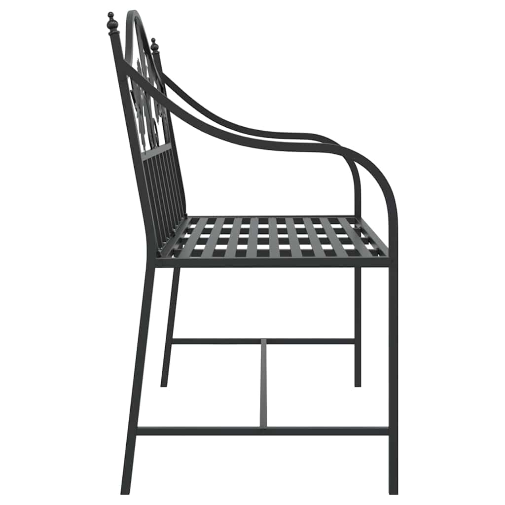 Gartenbank Schwarz 104 x 52,5 x 89 cm Stahl
