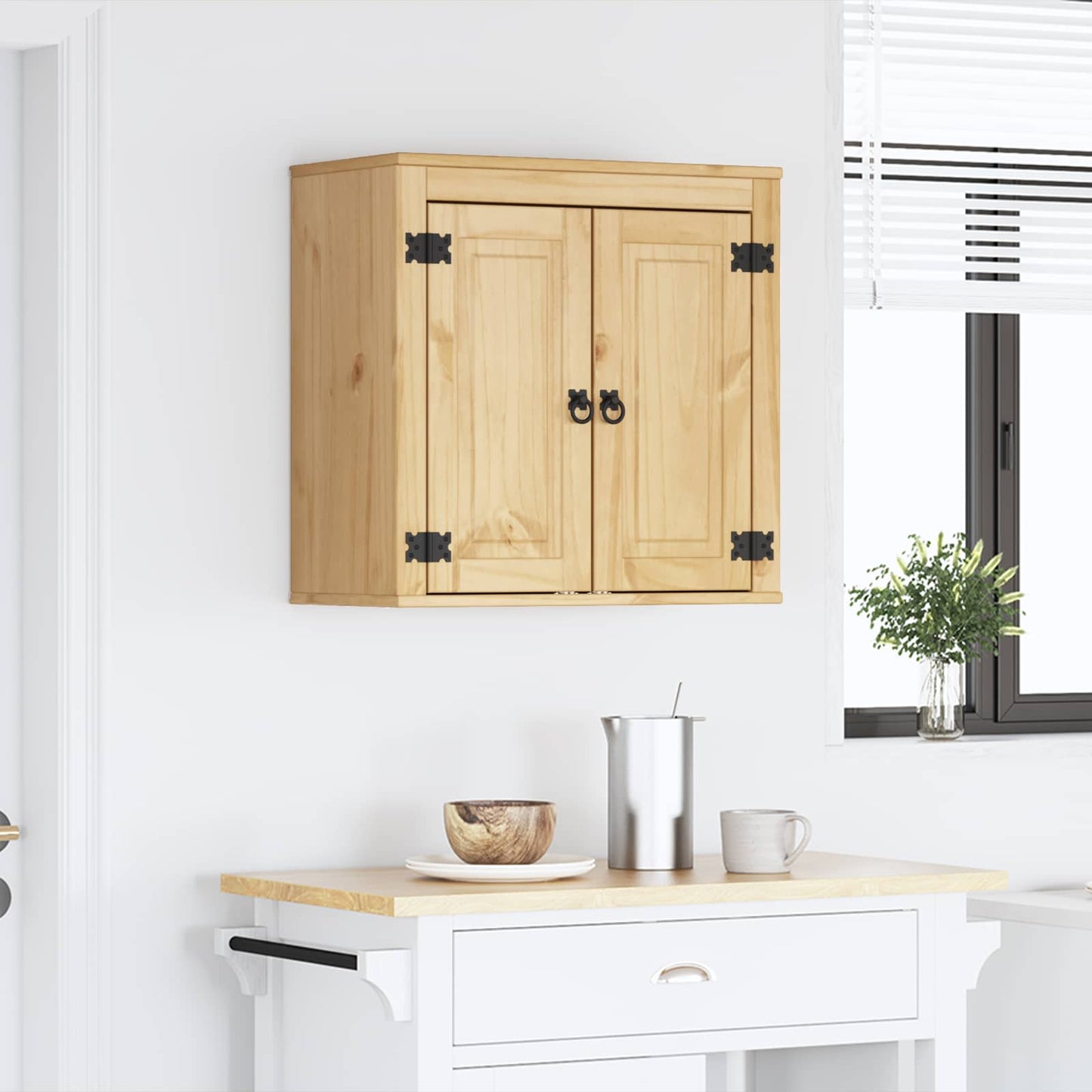Schrank SKI Honigbraun 60 x 32 x 60 cm Massives Kiefernholz