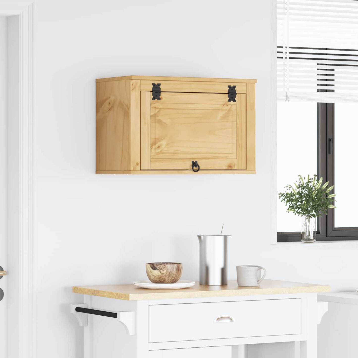 Schrank SKI Honigbraun 60 x 32 x 40 cm Massives Kiefernholz