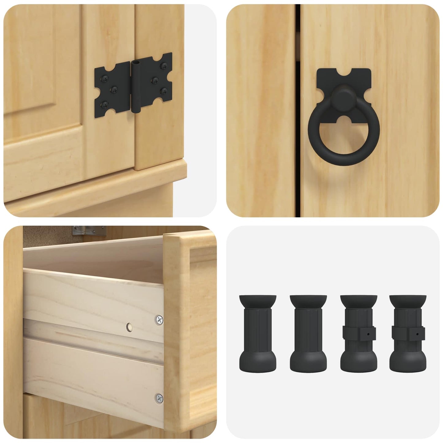 Schrank SKI Honigbraun 40 x 46 x 81.5 cm Massives Kiefernholz
