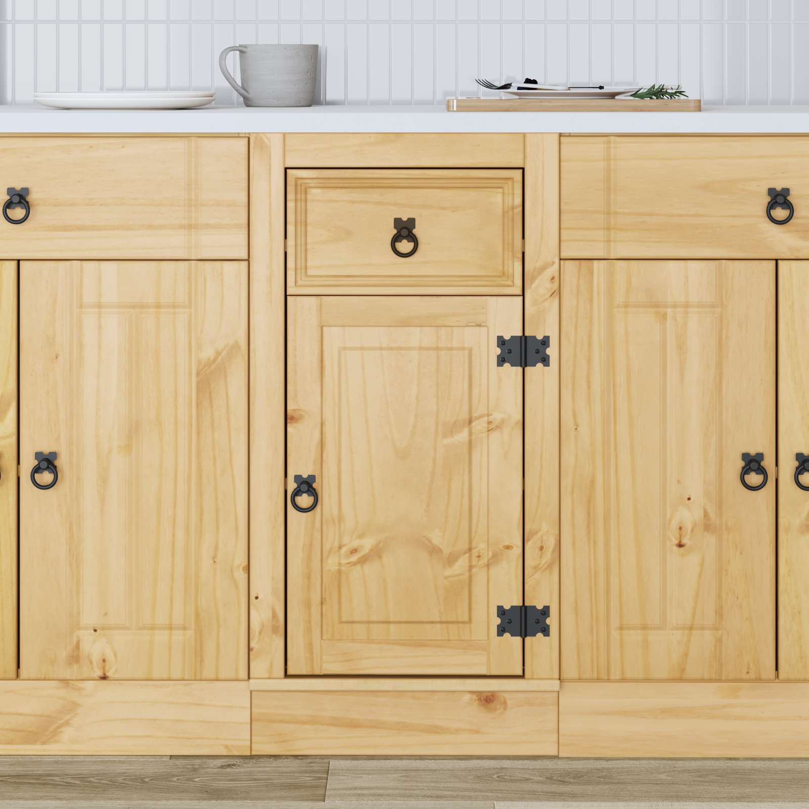 Schrank SKI Honigbraun 40 x 46 x 81.5 cm Massives Kiefernholz