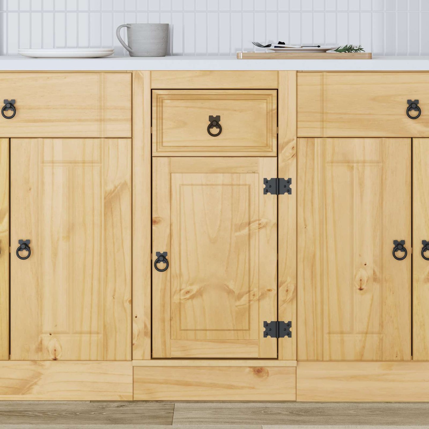 Schrank SKI Honigbraun 40 x 46 x 81.5 cm Massives Kiefernholz